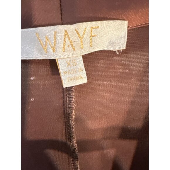 Wayf Womens Espresso V Neck Satin Tie-Front Blouse Size XS, Pre-Owned EUC - Picture 4 of 6